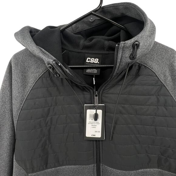 CSG Jacket Size Large NEW Black Marl Defender Zip Hoodie Champion Sports Gear - Picture 2 of 4